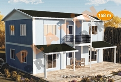 Prefabrik Ev İki Katlı 158m2